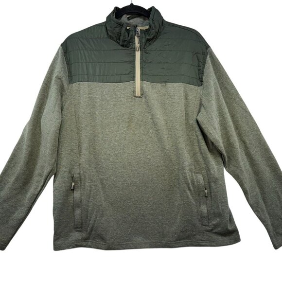Eddie Bauer Mens Quarter-Zip Kit Pullover Large Green Outdoor - Picture 1 of 13